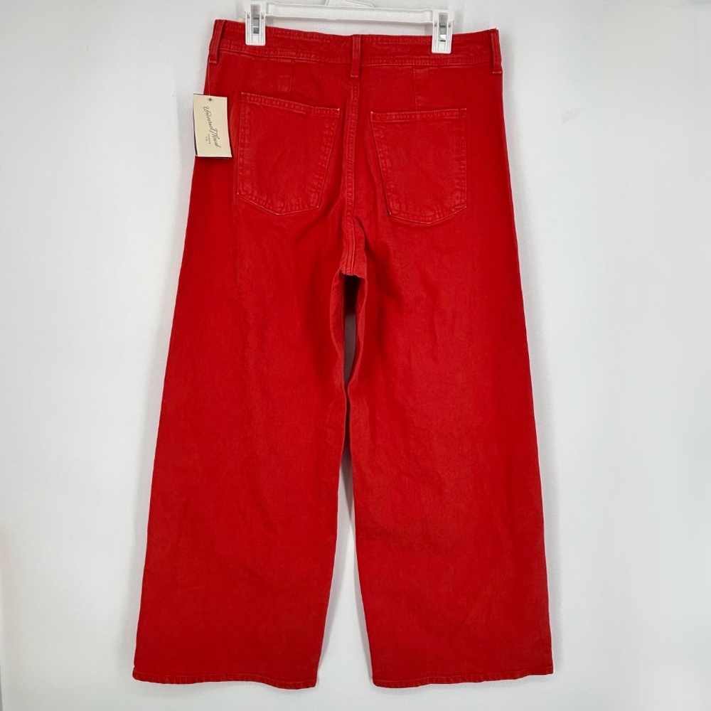 Universal Thread Womens Size 12 Sailor Wide Leg Ankle Jeans Faded Red High Rise - Picture 8 of 11